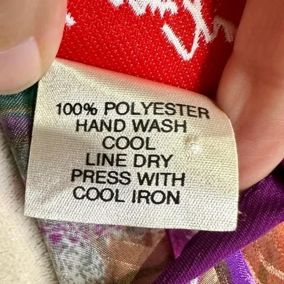 Susan Freis vintage multicolor ruffle tier abstract dress - Picture 14 of 15